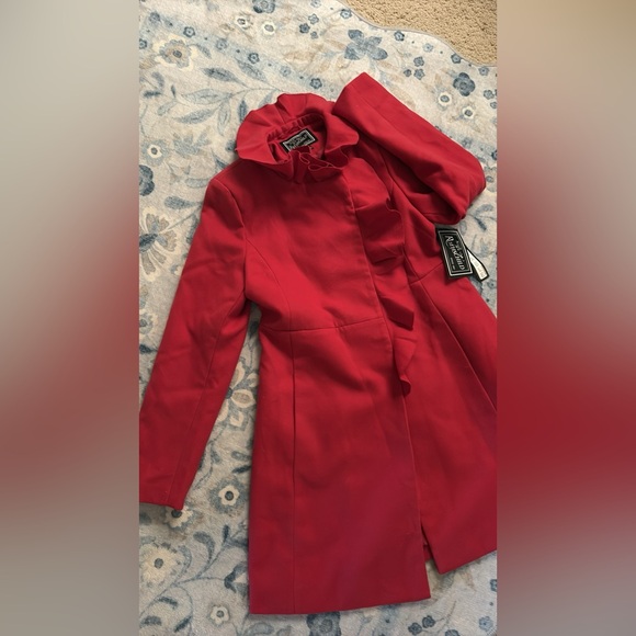 New Rothschild Red Ruffle peacoat 14 - Picture 1 of 4